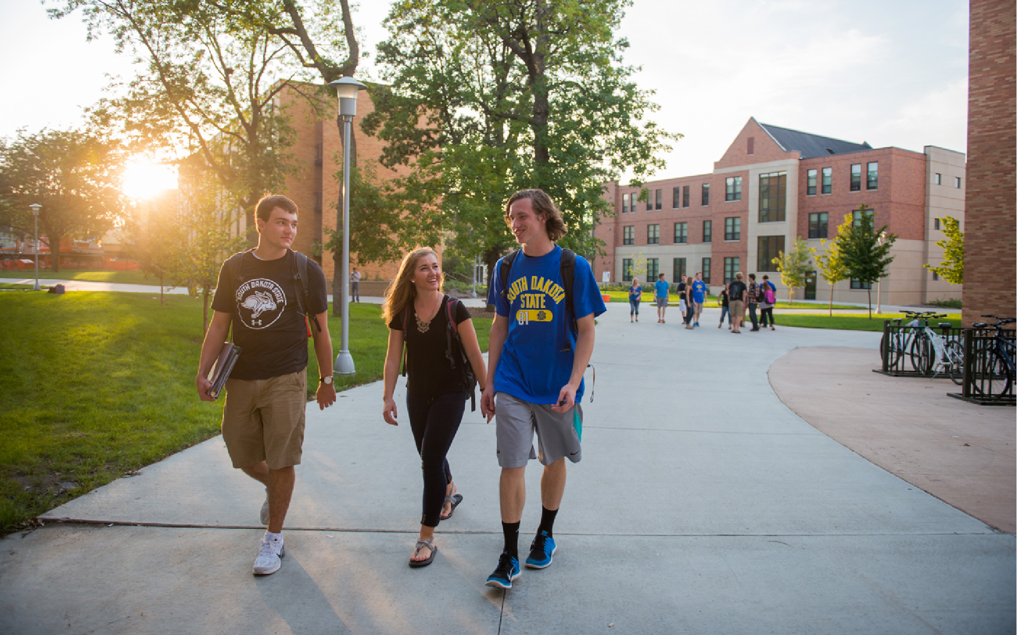 Students walking on campus