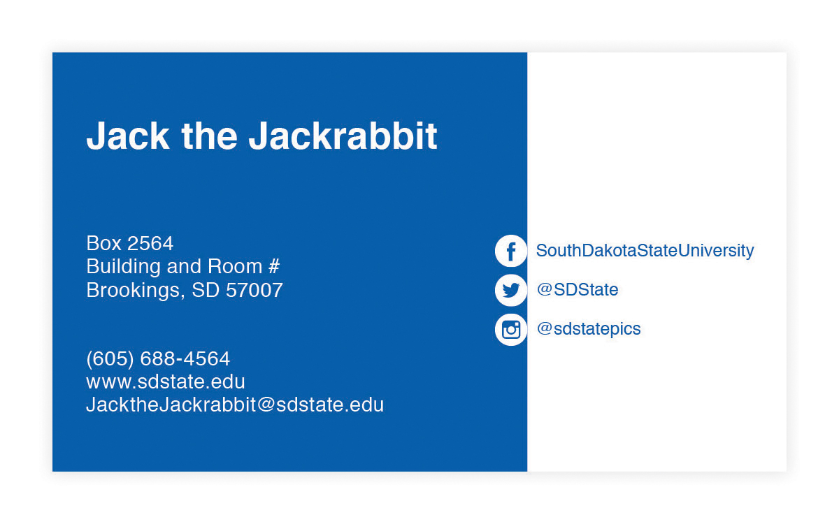 South Dakota State University Official Business Cards