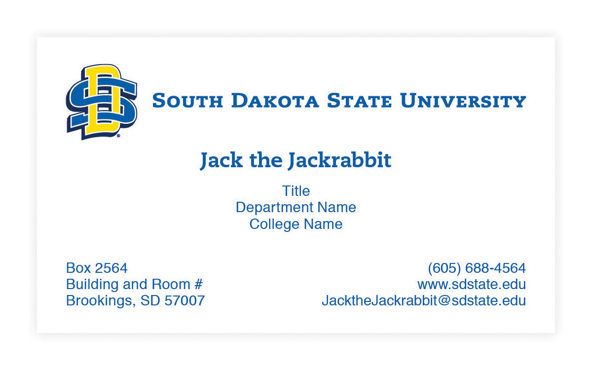 South Dakota State University Official Business Cards