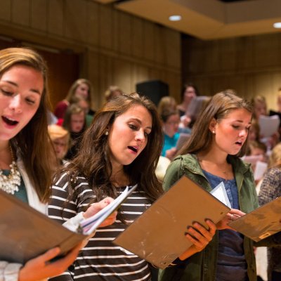 Students singing