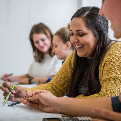 Students sitting in class