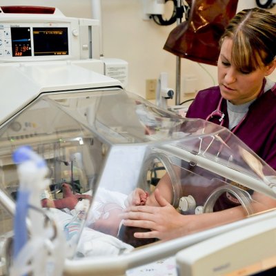 View of a nurse working.