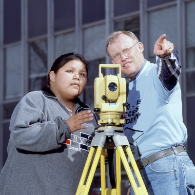 Native American student with professor