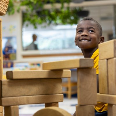 Child playing with blocks.