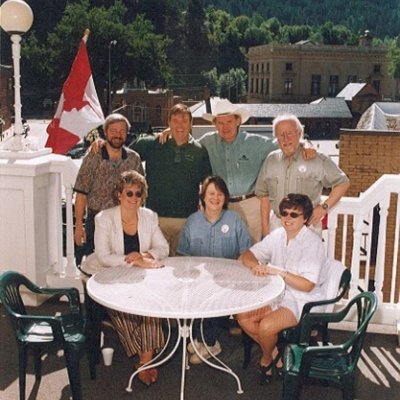 You Bet committee members on the balcony of the Franklin Hotel.  