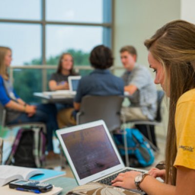 A group of students studying.