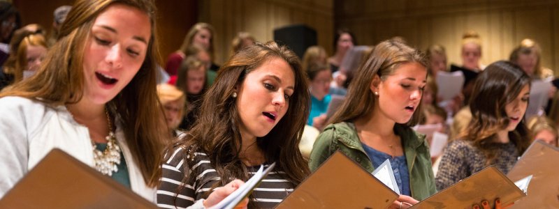 Students singing