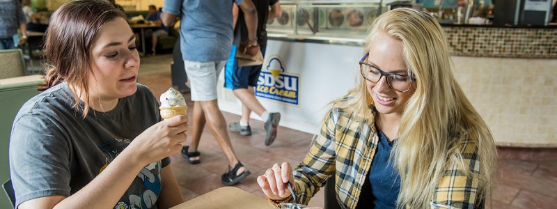 SDSU Dairy Bar and students