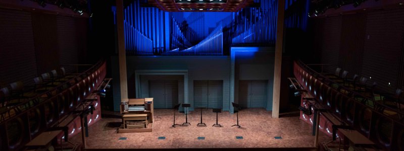 Founders Recital Hall from the balcony.