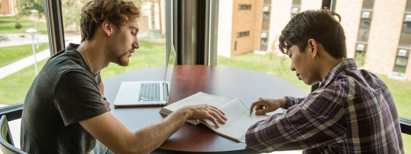 Students studying in union