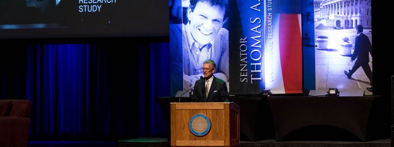 senator Thomas Daschle on stage