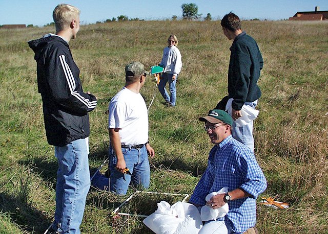 Students sampling vegetation