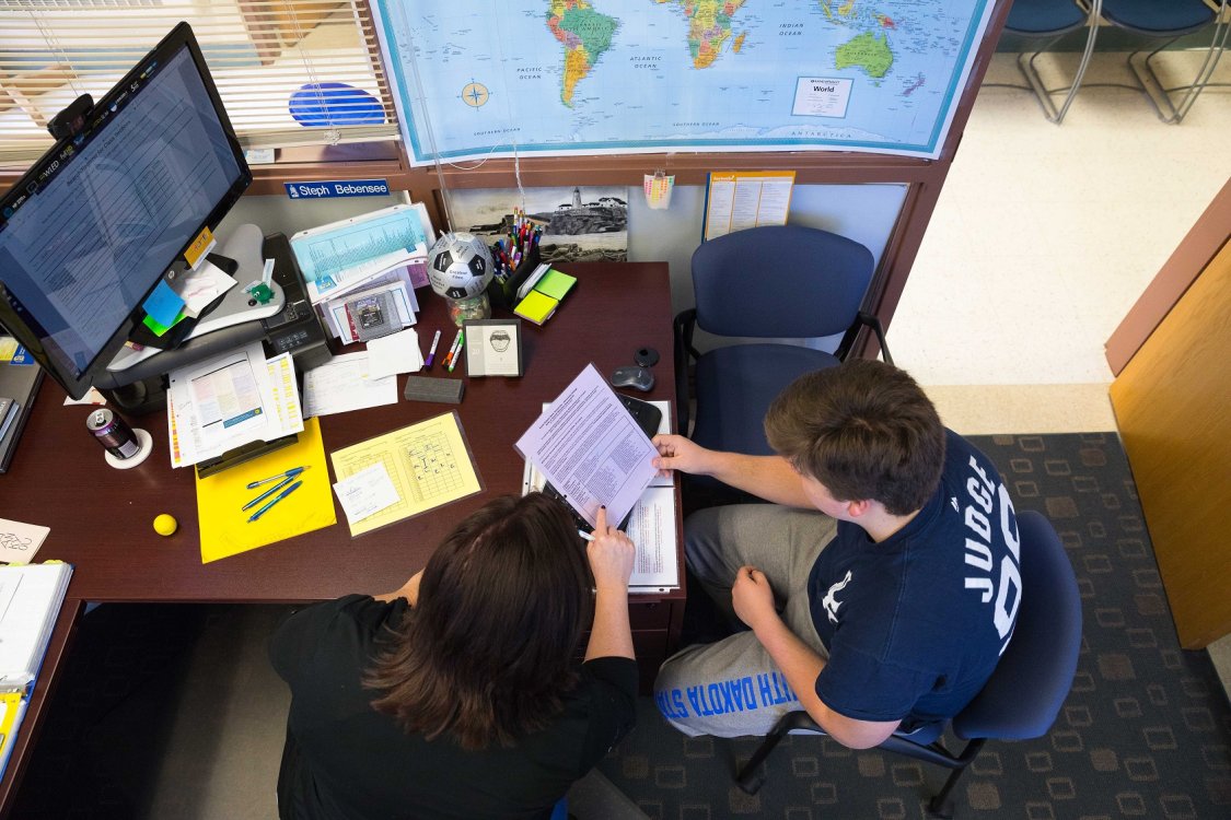 Advisor and Student Aerial Photo