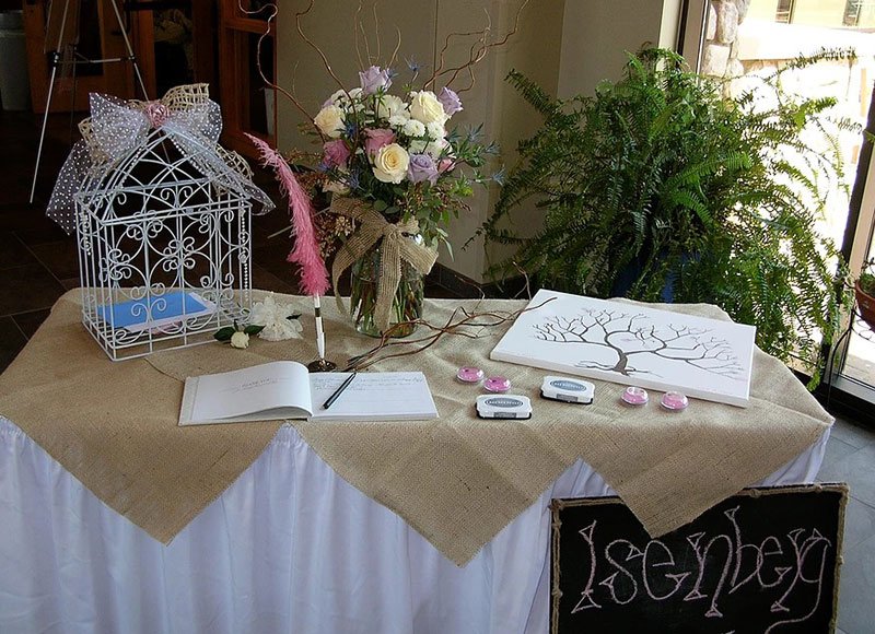 guest book in foyer