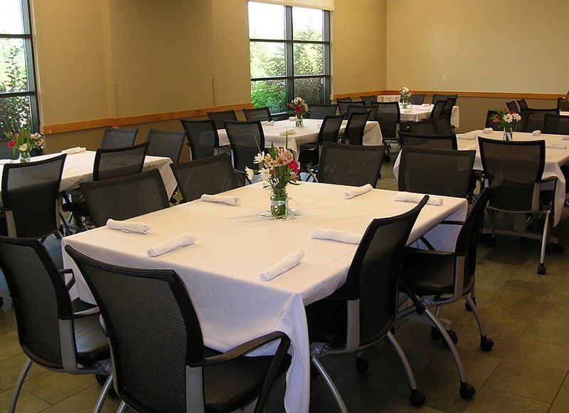 small reception setup in meeting room