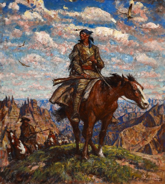 Harvey Dunn, Jedediah Smith in the Badlands, oil on canvas, 1947