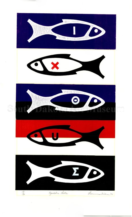 Palmer Eide, 4 fish, silkscreen