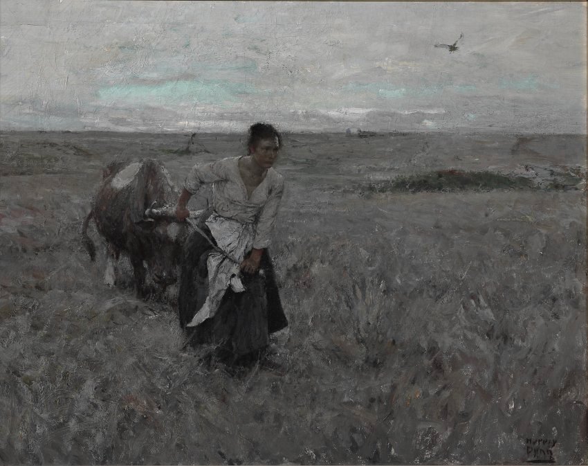 Harvey Dunn, "Homesteader's Wife," oil on canvas, 1916 South Dakota Art Museum 1970.01.24 Gift of the Artist. Conservation funding provided by Jim & Gloria Thvedt.