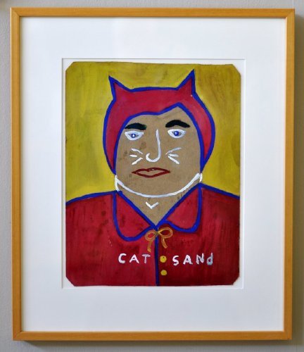 Alva Gene Dexhimer, "Cat Sand," paint on chipboard, 1982