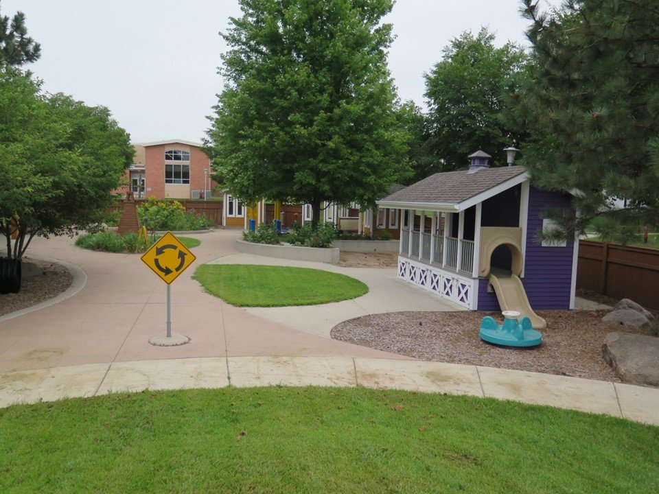 View of the playground from the small hill. 