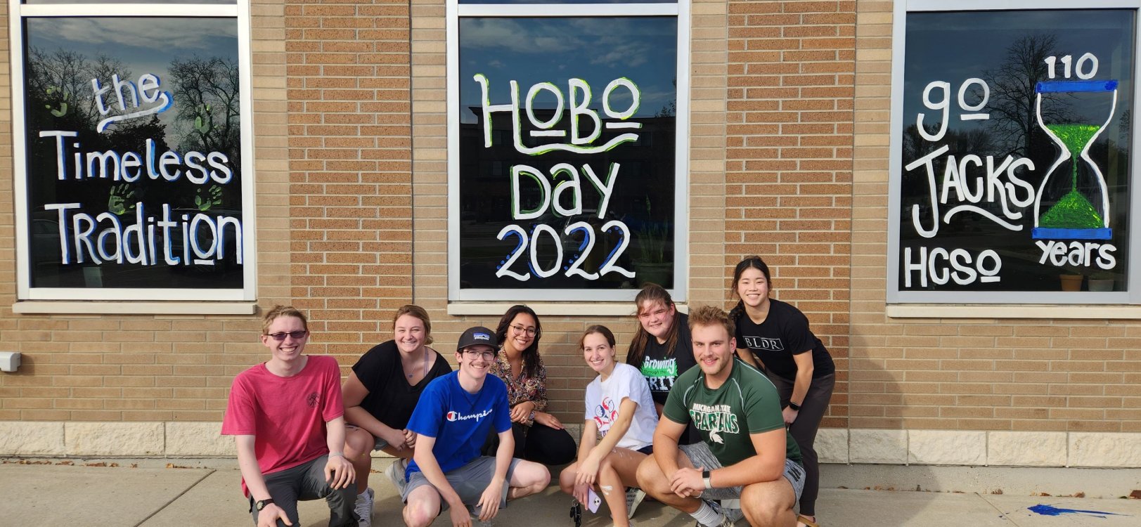 HCSO members pose in front of their Hobo Day "Paint the Town" artwork