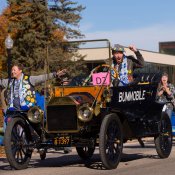 bummobile in a hobo day parade